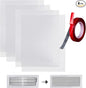 DIY Vent Cover Kit, 13.8"x11.8" Mesh Screen (4 Packs) & 16.4FT Strong Residue-Free Adhesive Tape, Bonds to Wood/Plastic & More（White）