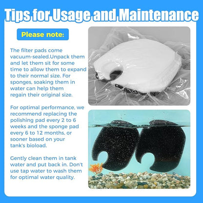 AQUANEAT 8 pcs Replacement Canister Filter Pads Compatible with AMOSIJOY/PONDFORSE 172/225/265GPH Aquarium Filter Media Generic Floss
