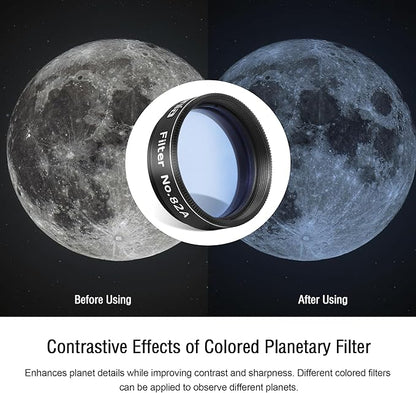 Astromania Telescope Filter 1.25 Inch - #82A Light Blue, Planetary Filter for Astronomy Telescope & Eyepiece, Telescope Color Filter for Enhancing Contrast in Lunar Planetary Observation