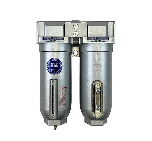 1/2" NPT Industrial (2-Stage) Coalescing Filter Removes Oil, Moisture Vapor Aerosols and in Line Desiccant Bead Air Dryer for Compressed Air Lines