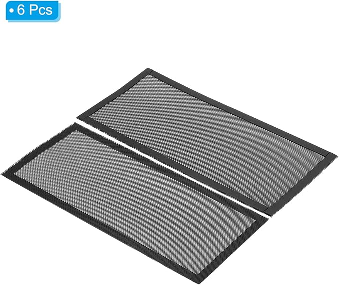 PATIKIL 5.5"x12" Magnetic Vent Cover, 6 Pack Floor Wall Air Registers Cover Strong Magnet Vent Screen Mesh for Blocking Hair Dust Debris, Black