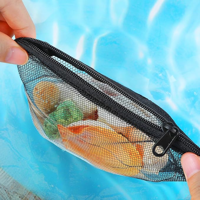 10Pcs Media Bags for Aquarium Fine Mesh Bag Aquarium Filter Media Bags with Plastic Zipper Suitable for Activated Carbon, Filter Stones, Ceramic Rings（Black）