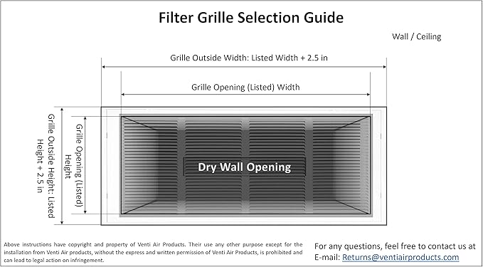 Venti Air 14" X 24" Steel Return Air Filter Grille - Removable Face/Door for 1 inch Filters - HVAC Duct Cover Grill (2-3 Business Day Delivery) [Outer Dimension: 16.5"W X 26.5" H]