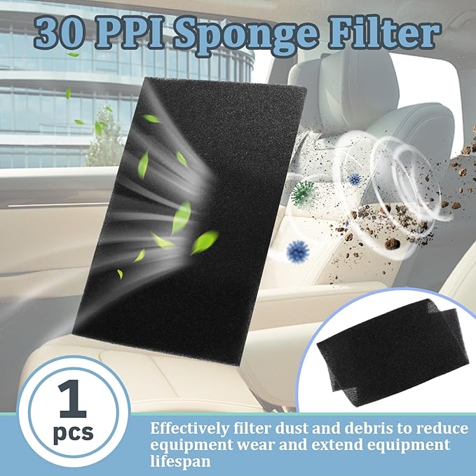 30 PPI Sponge Filter, Foam Filter Replacement, Universal Air Filter Sheet,Size 24" x 12" x 3/8", Perfect for Cutting and Fitting Purifier, Aquarium, Fish Tank, Air Conditioner