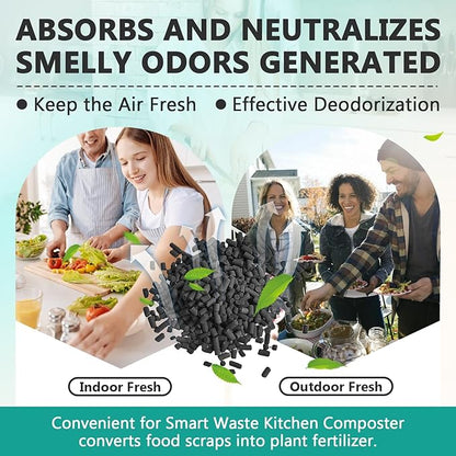 4 Pounds(8-Pack) Odor Absorbing Filter Refills for Lomi Smart Waste Kitchen Composter, Activated Charcoal Refills Compatible with Lomi Kitchen Composter