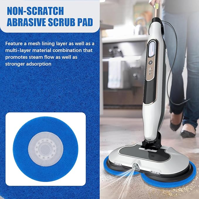 Magic Sponge Eraser Pads for Shark Steamer S7001 s7020 s7000amz s7000 s7001tgt s7201 s8201 S7005 s8001 Series Rotating Steam Scrubber,Scrub Sanitize at The Same,Round Scrubbing Mop Replacement Pad