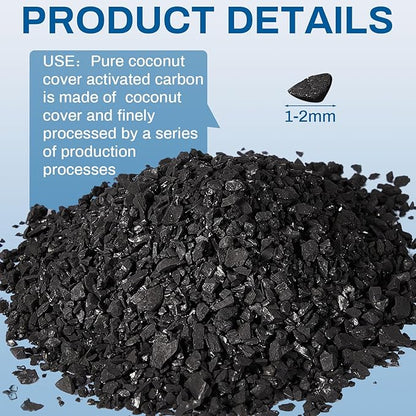 Timgle Bulk Water Air Filter Activated Charcoal Coconut Hull Granular Activated Carbon 10-18 Mesh Water Distiller Charcoal Filters Media for Filtration(6.6 Lbs)