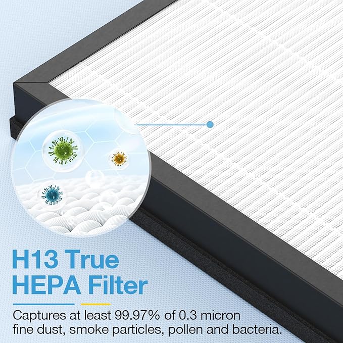 4 Pack HAP603 Replacement Filter Compatible with ECOSELF HAP603 / HAP603WF Air Purifier, Air Purifiers Replacement Filter for Home Large Room, # RFHAP603, White