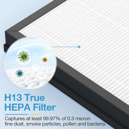 4 Pack HAP603 Replacement Filter Compatible with ECOSELF HAP603 / HAP603WF Air Purifier, Air Purifiers Replacement Filter for Home Large Room, # RFHAP603, White