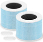 Core Mini Smoke Remover Replacement Filter for LEVOIT Core Mini and Core Mini-P Air Purifier, 3-in-1 H13 Grade True HEPA and Activated Carbon, Core Mini-RF-SR, 2 Filter & 10 Fragrance Sponge, Blue