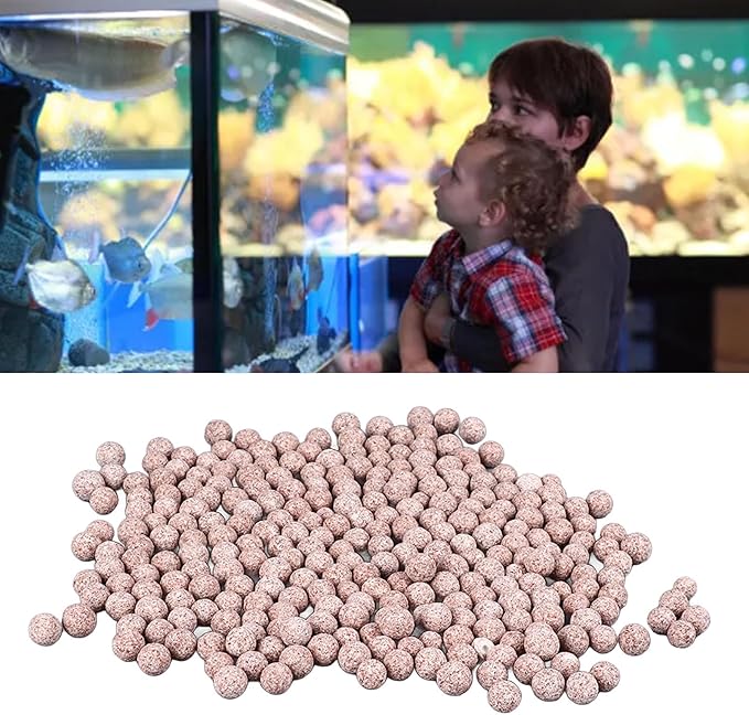 Pssopp Fish Bio Balls, Superior Filtration Efficiency Fish Biofiltration Media Ceramic Ball for Fish Aquarium Filtration
