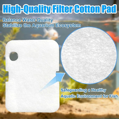 10PCS Replacement Filter Kit for Cascade 700/1000 CCF2UL/CCF3UL Aquarium Floss Media, 2 Upgraded Carbon-Coarse-Activated Carbon Filter Pads, 6 White Floss, 2 Activated Carbon Bags