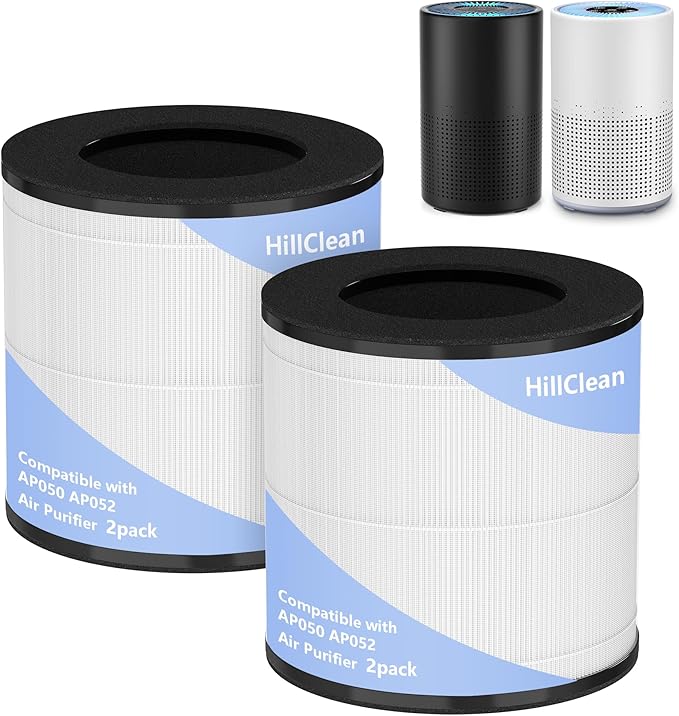 AP050 AP052 Replacement Filter Compatible with Tailulu AP050 AP052 Air Purifier, H13 Grade True HEPA Replacement Filter, 360°3-Stage Filtration for Odor, Dust, Somke, Pollen, 2-Pack (2 Pack Original)