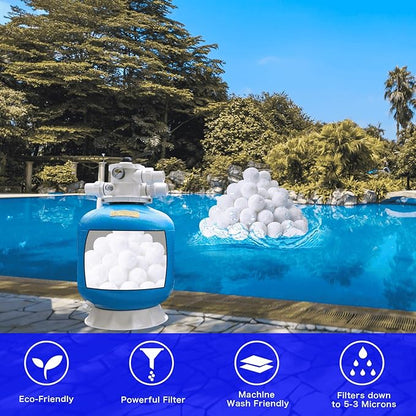 4.6 lbs Pool Filter Balls for Sand Filter, Eco-Friendly Reusable Pool Fiber Filter Balls Replace Pool Filter Sand, Pool Filter Media Balls for Swimming Pool (Equals 150 lbs Pool Filter Sand)