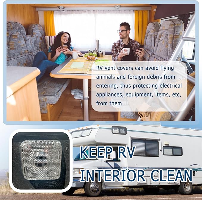 4.64×4.64 Inch RV Vent Cover Stainless Steel,RV Furnace Vent Screen & Installation Tool for Avoiding Flying Animal,RVs Furnace Vents Cover Fit RVs/Campers Car Accessories