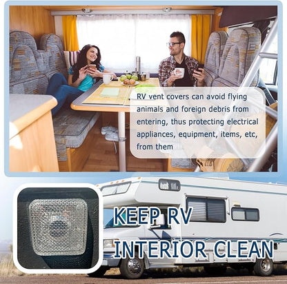 4.64×4.64 Inch RV Vent Cover Stainless Steel,RV Furnace Vent Screen & Installation Tool for Avoiding Flying Animal,RVs Furnace Vents Cover Fit RVs/Campers Car Accessories