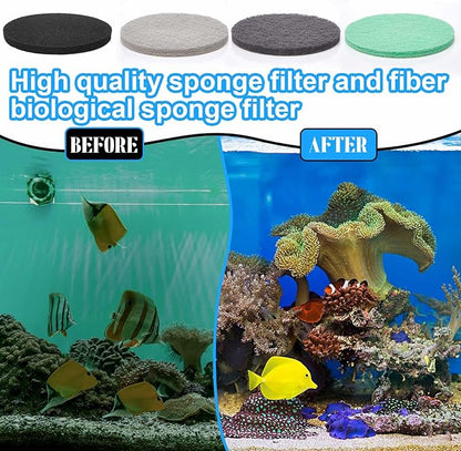 26 Pcs Canister Filter Media Replacement Kit Compatible with Fluval Fx4 Fx5 Fx6 Include Foam Filter Pads, Aquarium Maintenance Quick Clear/Water Polishing Pads, Silicone Lubricant, Towels