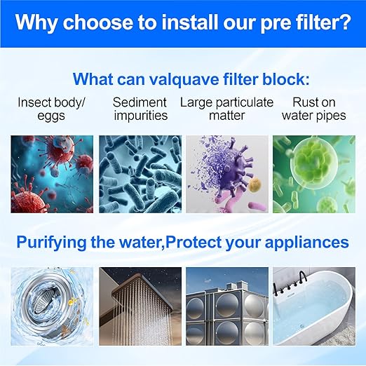 Whole House Spin Down Sediment Water Filter, 40 Micron, Reusable and Flushable Prefilter, 1" MNPT + 3/4" FNPT + 3/4" MNPT for City/Well Water, Lead-Free Brass, BPA-Free