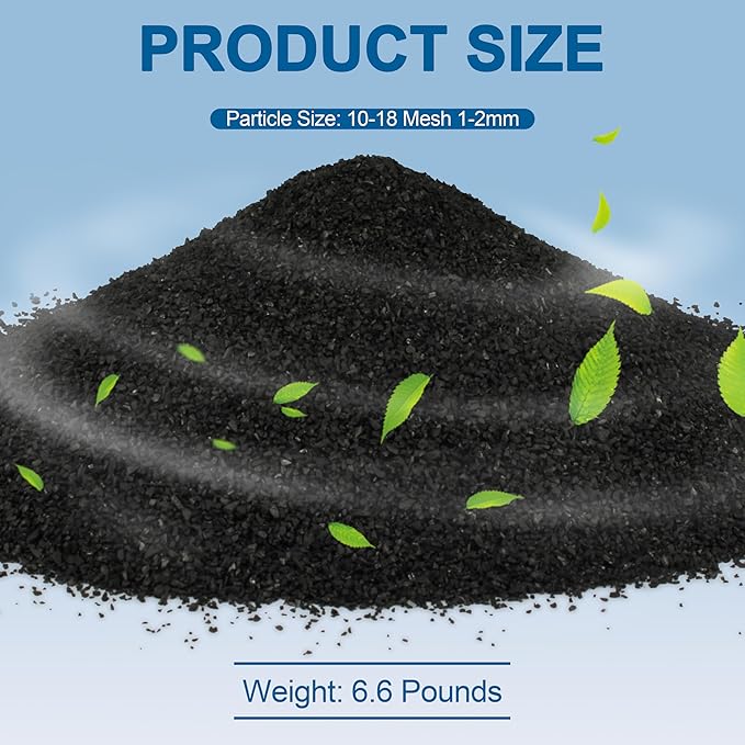 6.6 Lbs Bulk Activated Charcoal Water Distiller Charcoal Filters Media for Filtration，Coconut Hull Granular Activated Carbon