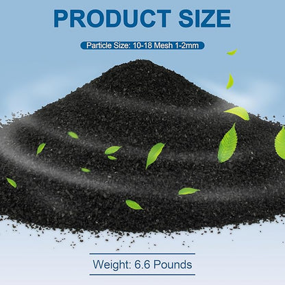 6.6 Lbs Bulk Activated Charcoal Water Distiller Charcoal Filters Media for Filtration，Coconut Hull Granular Activated Carbon