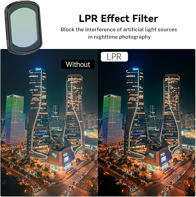 Haoge Magnetic Filter Set for DJI Osmo Pocket 3,Includes 1/4 Black Mist Filter,Light Pullution Reduction Filter,Variable ND 2-32,and LCD Screen Protector,Multi-Coated HD Optical Glass
