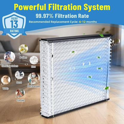 2 Pack 313 Replacement Air Filter, 20 x20 x4 Inches, MERV 13 Furnace, Compatible with AprilAire 1310, 2310, 3310, 4300 Whole House Air Purifier