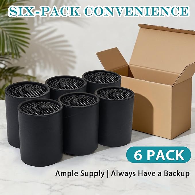 NewKe 6 Pcs Replacement Filter Cartridges for Sploofy Personal Smoke Air Filter, HEPA & Carbon Filtration, Long Lasting Air Filter Cartridge Replacement Filter, Up to 500 Uses