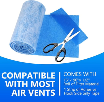 Cut to Fit Air Filter Roll - MERV 8 Up to 50 Filters Cut to Size Air Filter Material Roll-12x90 Inch
