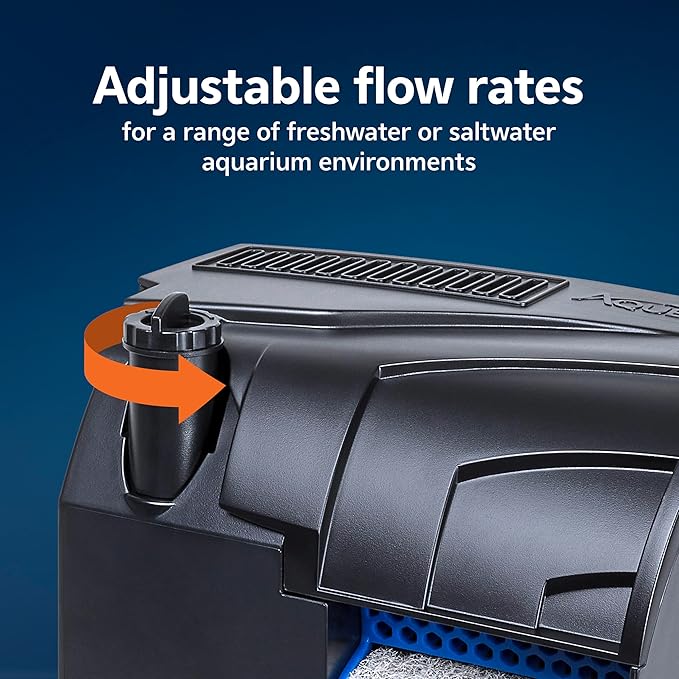 Aqueon SmartClean Power Filter with EcoRenew Filter Cartridge, Quick and Easy Water Changes, Quiet Operation, Adjustable Flow, for 10-20 Gallon Freshwater and Saltwater Aquariums, Medium