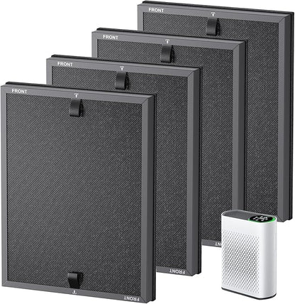 4 Packs HAP602 Replacement Filters for ECOSELF HAP602/ HAP602WF Air Purifi-er, 3-IN-1 HAP602 Hepa Filter Replacement, High-Efficient Filtration with Activated Carbon