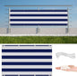Privacy Screen Protector 3.6' x 49.2' UV-Resistant Visibility Reduction Garden Fence, Included Cable Ties Customized Size for Banister Guard, Patio Enclosure, Backyard Gate, Blue Stripes