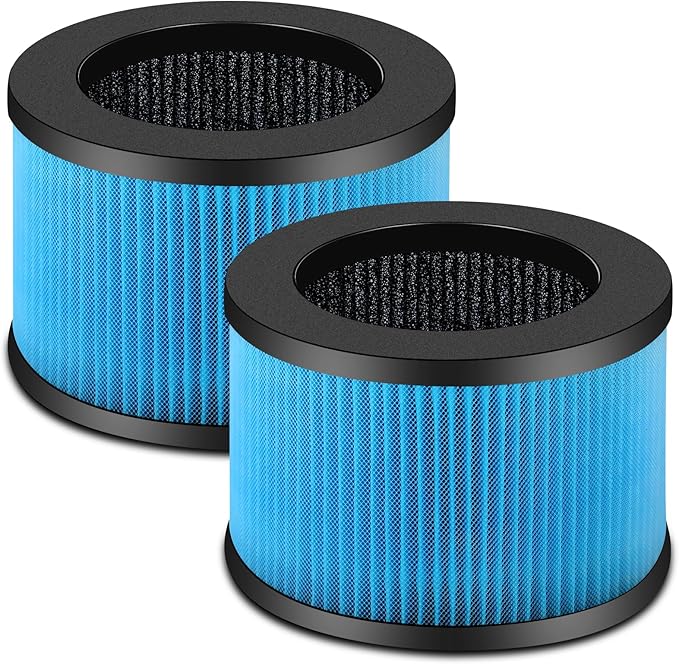 2 Pack MK01 MK06 Air Filter Replacement Compatible with Aroeve MK01 MK06, ToLife TZ-K1 and Kloudi DH-JH01 Filter, Standard Version, Blue