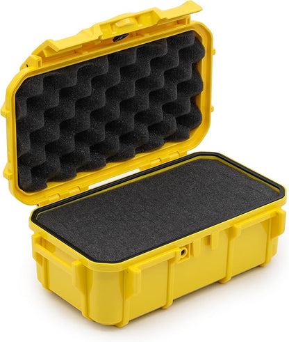 Evergreen 57 Waterproof Dry Box Protective Case with Pick & Pluck Foam - Travel Safe/Mil Spec/USA Made - for Cameras, Phones, Hiking, Boating, Water Sports, Action Cams (Yellow)