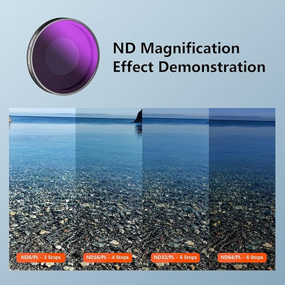 AMAZEAR ND/PL Filters Set for Insta360 GO Ultra Accessories (4 Pack), Insta 360 Go-Ultra Neutral Density & Polarization Lens Filter 2-in-1 Optical Glass, Screw-in Replace Original Lens