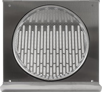 Vent Systems 8" Inch Exhaust Vent Cover with Rubber Gasket - Stainless Steel - Robust Weatherproof Outdoor Air Exhaust Box - Duct or Surface Mounting - Rain and Snow Protection