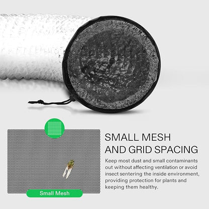 VIVOSUN 2-Pcs Grow Tent Vent Cover, 4"/6"/8" Duct Filter Vent Cover with Elastic Band and Fixed Buckle for Plant Grow Tent Vent, 4inches, 2pcs/Pack