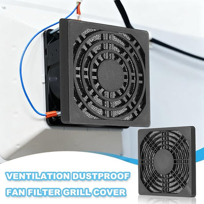 PATIKIL 90mm Fan Filter Grill, 6 Pcs Plastic Ventilation Dustproof Grill Cover Cooling Ventilator with Screws for Industry Workshop Computer Case Refrigerators Air Conditioning, Black