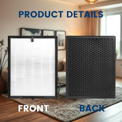 45i Replacement Filter, Compatible with Alen Flex Bh400 and 45i air purifier, Compared # B4-Fresh/FL40-Silver-Carbon, 1 Pack HEPA Filter+2 Carbon Filter