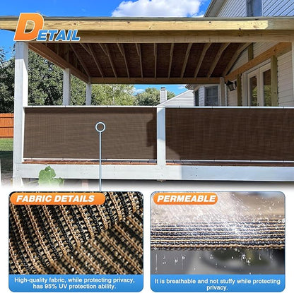 TANG Sun Shade Fabric Roll 8'x65' Shade Cloth for Garden Brown HDPE Mesh Shading Pergola Cover Replacement Canopy, 95% Blockage Sunshades for Outdoor Patio Backyard Plant
