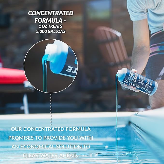 Pool Clarifier Ultimate Clarity Booster - Pool Clarifier for Crystal Clear Water, Fast Acting & Long Lasting, Reduces Cloudiness & Enhances Filter Performance, Safe for All Pools, 32 oz Pack of 2
