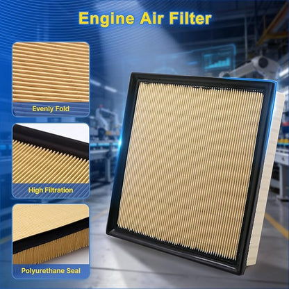 Cabin & Engine Air Filter Kit Fits 2024-2025 Tacoma L4 2.4L, Replacement for CF12964 CA10755, 87139-0C010, 17801-31130, 17801-0P051, 17801-0P050
