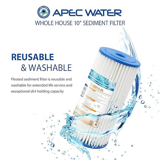 APEC Water Systems CB1-SED10-BB Whole House Sediment Water Filter 10" Home Filtration System