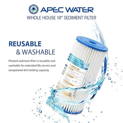 APEC Water Systems CB1-SED10-BB Whole House Sediment Water Filter 10" Home Filtration System