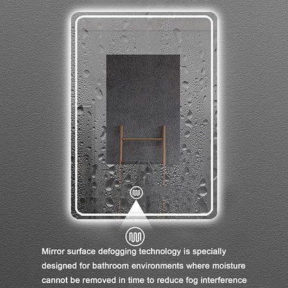 Bathroom Mirror with LED Lights，Bathroom Led Mirror ，Backlit Bathroom Mirror ，Smart Modern Bathroom Vanity Mirror，with Touch Sensor/Demister pad，Adjustable Lights(A,W70*H90cm/W27.6*H35.4IN)