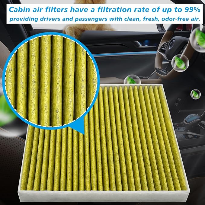 Cabin Air Filter JMY09 Fit for 2013-2016 Dart, 2003-2008 Vibe, 2005-2023 Tacoma, Replacement for 87139YZZ09, 8850801010, CF10374