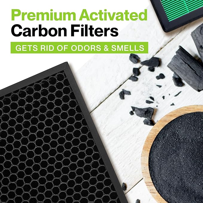Durabasics Replacement Compatible with 400/400S Airmega Max 2, High Performance HEPA and Activated Carbon Filter for Air Purifier, 2-Pack