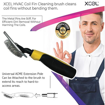 Coil Cleaning Fin Brush for AC Evaporator and Condenser Coils – HVAC Coil Cleaner | Stainless Steel Pins - Improve Efficiency, Prevent Ice Build-Up, Easy AC Maintenance