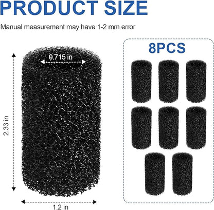 Pre Filter Sponge for Aquarium Shrimp Fry Fish Tank Filter Intake for Marina S10, S15 and S20 Filter,Imagitarium Replacement Filter Foam Cover Aquarium Filter Media Protects Baby Fish & Shrimp-8Pack