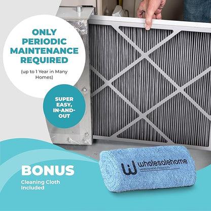 Healthy Climate Lennox X6675 20x25x5 Air Filter, Lennox Healthy Climate Carbon Clean Merv 16 Home Furnace Filter for HVAC system with Wholesalehome Cleaning Cloth