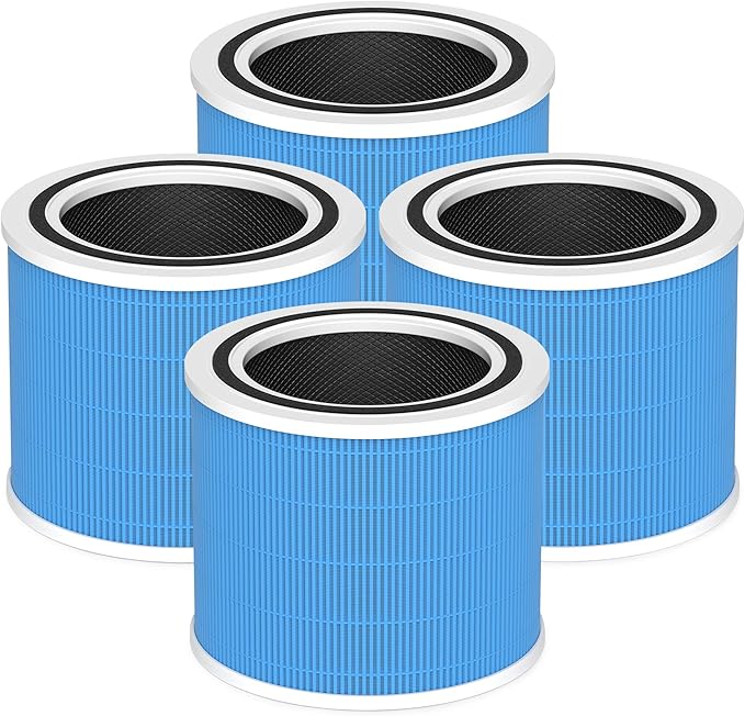 Core 200S Smoke Remover Replacement Filter Compatible with LEVOIT Core 200S and Core 200S-P Smart WiFi Air Purifier, 3-in-1 H13 True HEPA Activated Carbon Filter, Core 200S-RF-SR, Blue, 4 Pack